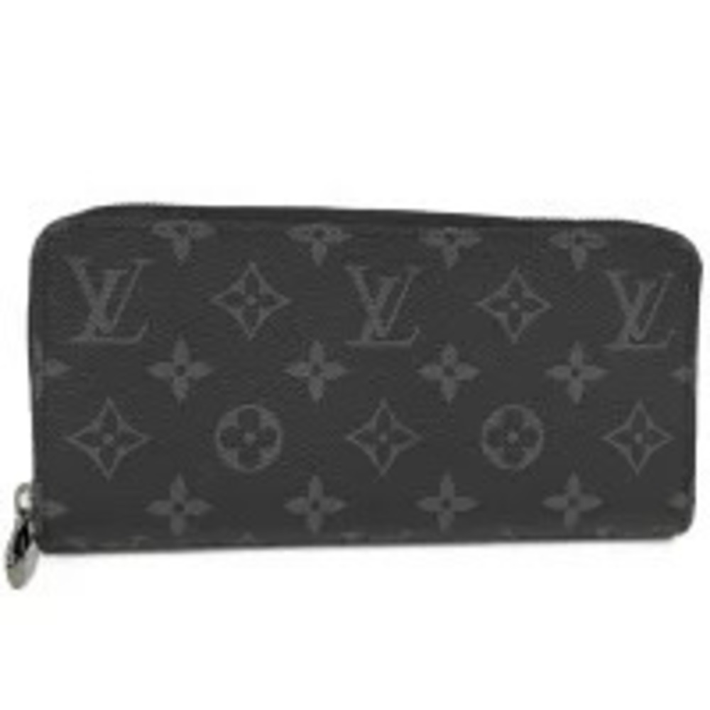 LOUIS VUITTON Zippy Wallet Horizontal Round Zipper Long Monogram Eclipse Black